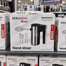 Ръчен Миксер SERANOVA Home, 500W с 4 Метални Бъркалки за Разбиване и Тесто