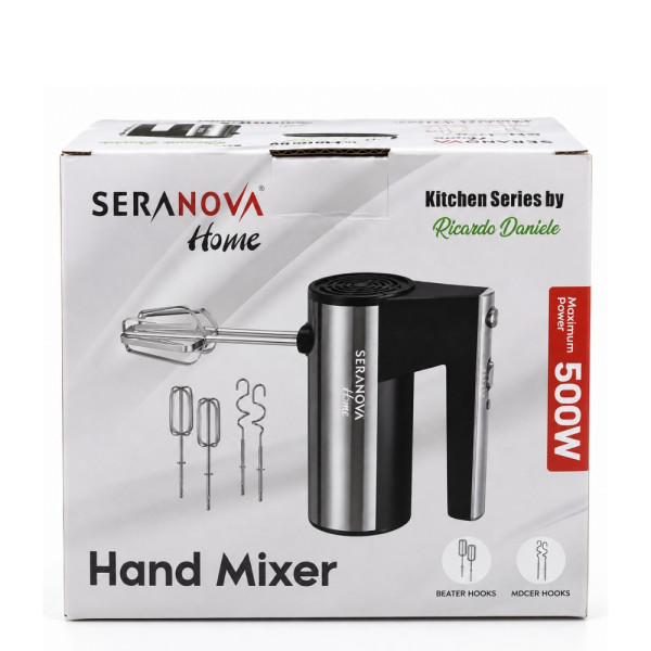 Ръчен Миксер SERANOVA Home, 500W с 4 Метални Бъркалки за Разбиване и Тесто