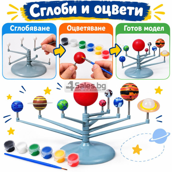 Творчески комплект „Слънчева система“ за сглобяване и оцветяване 3