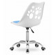 Модерен въртящ се стол с лапички и регулируема височина, детски, бял със синя седалка 5