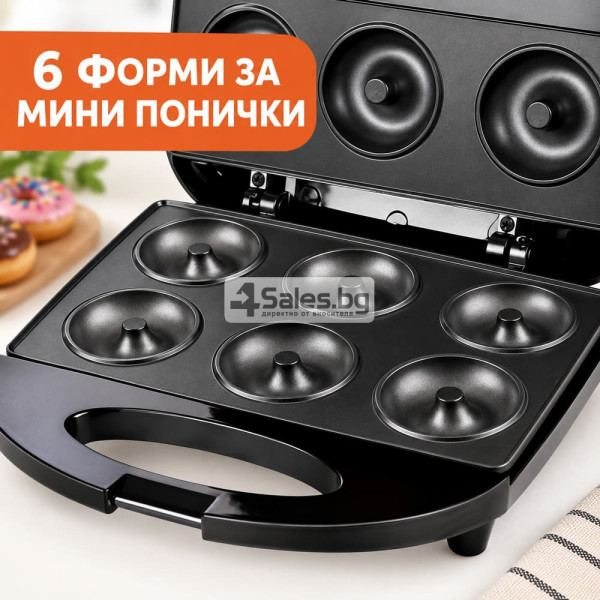 Електрически уред за 6 понички – Вкусни домашни изкушения за минути, компактен дизайн и лесно приготвяне 7