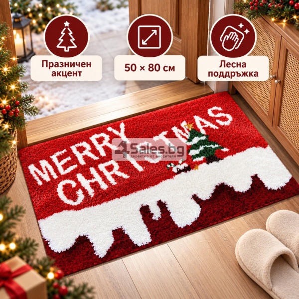 Коледна входна постелка Merry Christmas 50 × 80 см 3