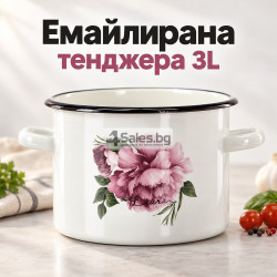 Емайлирана тенджера 3 L, 18 см с нежен флорален дизайн – Красота и удобство за всяко ястие