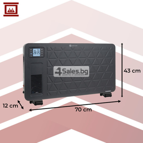 Електрически конвектор 2300 W с WiFi управление, LCD дисплей, дистанционно и 3 режима на отопление, черен 9