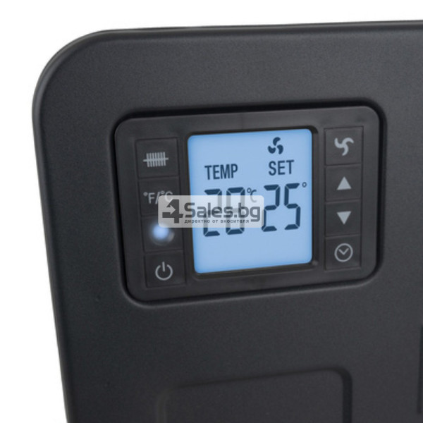 Електрически конвектор 2300 W с WiFi управление, LCD дисплей, дистанционно и 3 режима на отопление, черен