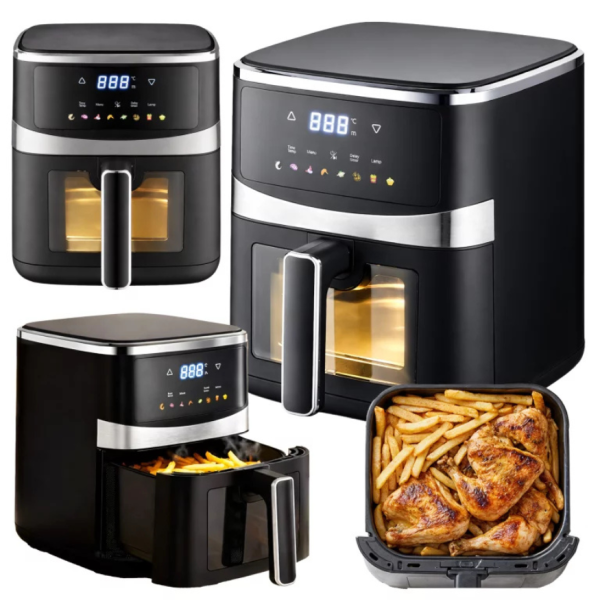 Фритюрник с горещ въздух 5L, 1500W, 8 програми, LCD дисплей, прозорец за наблюдение и вътрешно осветление 11