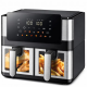Фритюрник с горещ въздух 8L (2×4L), 2000W, 12 програми, двойна камера, LCD дисплей и прозорци с осветление 7