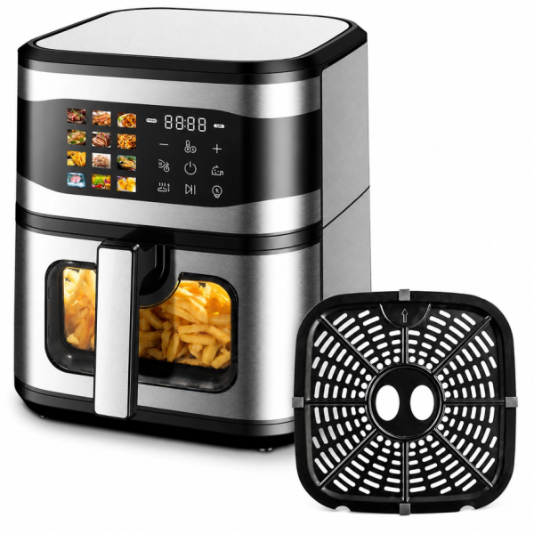 Фритюрник с горещ въздух 8L, 1700W с 12 програми, LCD тъч дисплей и прозорец за наблюдение – вкусни ястия с по-малко мазнина 9