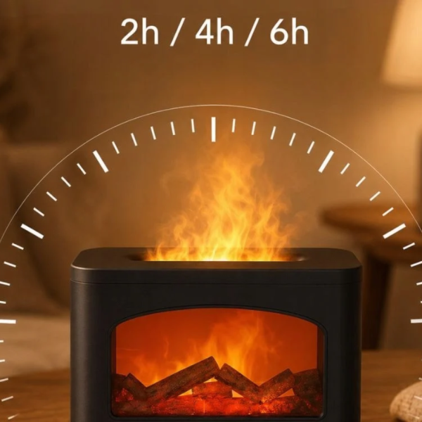 LED овлажнител за въздух с ефект на пламък, ароматерапия, 240 мл и USB захранване