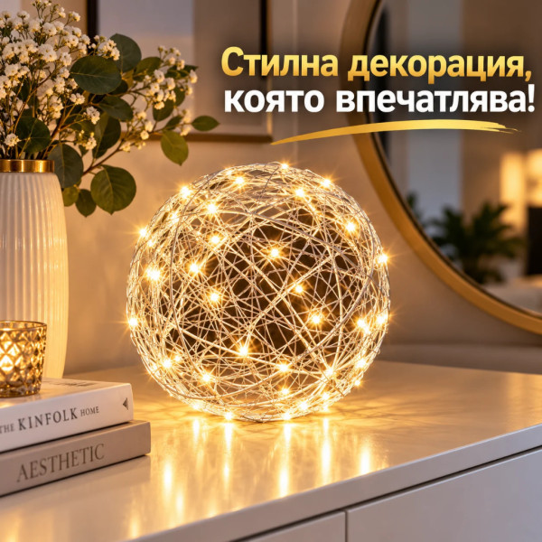 Декоративна LED сфера – стил, уют и топла светлина за всеки дом
