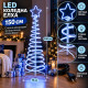 LED коледна елха 150 см със светеща звезда и спираловиден дизайн – студена бяла светлина 2