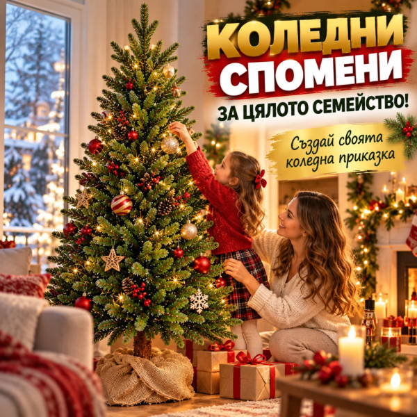Изкуствена коледна елха 180 см – 100% PE 3D иглички, естествена визия и реалистични клонки 2