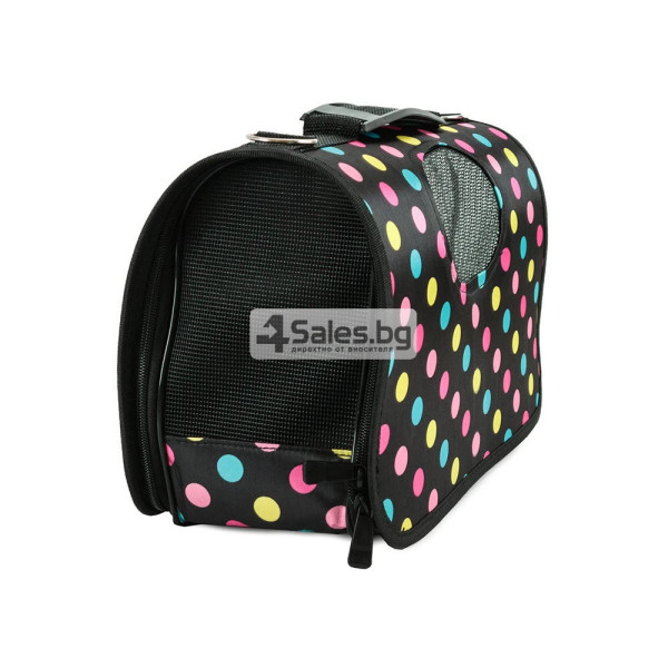 Транспортна чанта за домашни любимци с вентилационни прозорци, удобна дръжка и регулируема презрамка 4