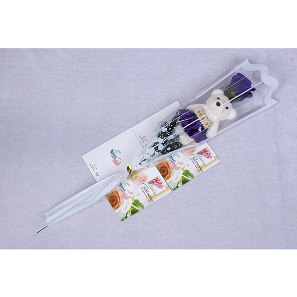 Комплект за подарък - роза и мече