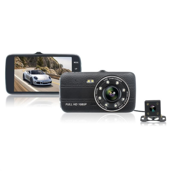 FULL HD Видеорегистратор за автомобил с подобрено нощно заснемане и 2 лещи AC73