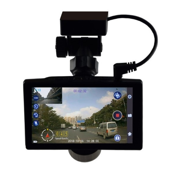 Видеорегистратор с 4 инчов дисплей свързан със сензори и камера, HD, GPS, AC77