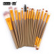 Колекция четки за грим с дървени дръжки в различен цвят 15 броя HZS100 3