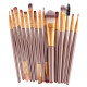Колекция четки за грим с дървени дръжки в различен цвят 15 броя HZS100 16