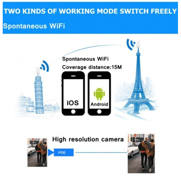 Водоустойчива HD 3MP WI FI Безжична камера за видеонаблюдение IP9 9