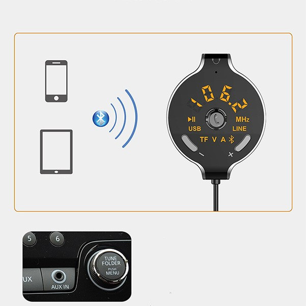 Плейър Q8S за автомобил,  mp3 Bluetooth, зарядно, предавател FM, хендсфри, HF29 9