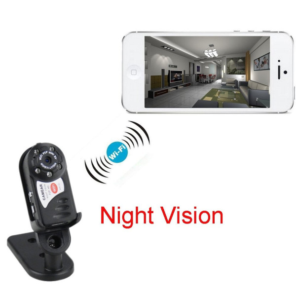 Мини Wi Fi камера Q7 P2P HD резолюция  и нощно ползване IP15