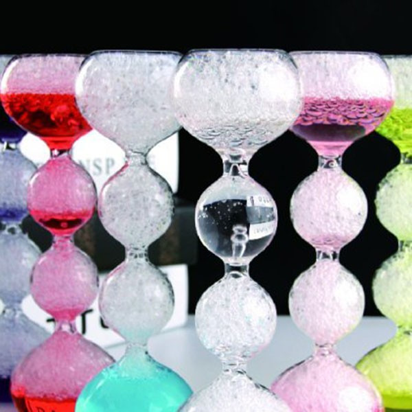 Елегантен стъклен, цветен таймер – тип „пясъчен часовник“  с мехурчета SL4