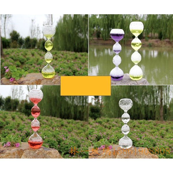 Елегантен стъклен, цветен таймер – тип „пясъчен часовник“  с мехурчета SL4 7