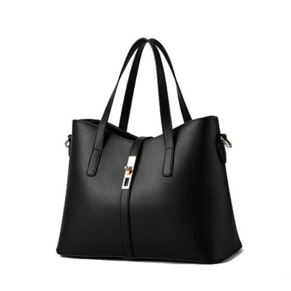 Луксозна кожена чанта в черно BAG4 3