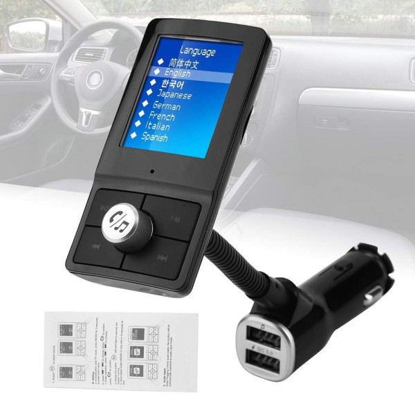 Хендсфри радио трансмитер за автомобил с Bluetooth, USB, SD, цветен екран HF34