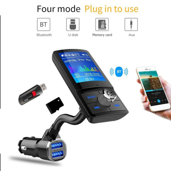 Хендсфри радио трансмитер за автомобил с Bluetooth, USB, SD, цветен екран HF34 21