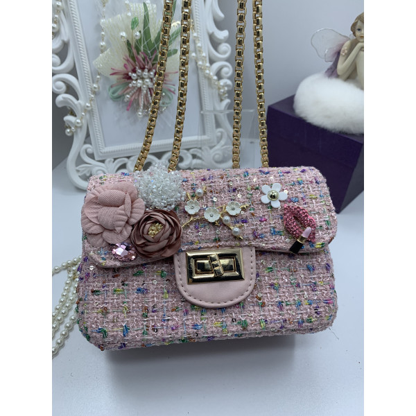 Розова дамска чантичка с цветя ZSB-S-9 5
