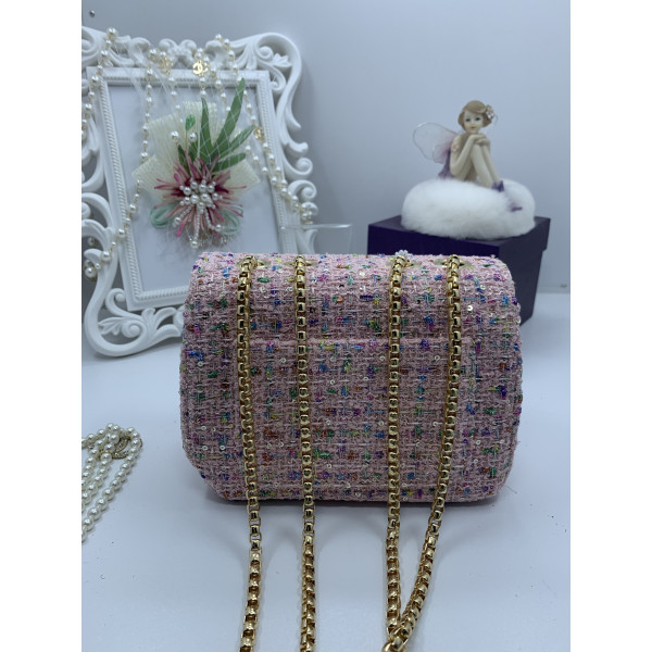 Розова дамска чантичка с цветя ZSB-S-9 6