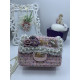Кокетна розова дамска чантичка с цветя и перли ZSB-S-10 2