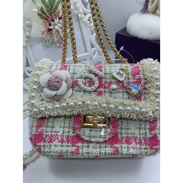Дамска чантичка в розово със симпатична декорация ZSB-S-23 2