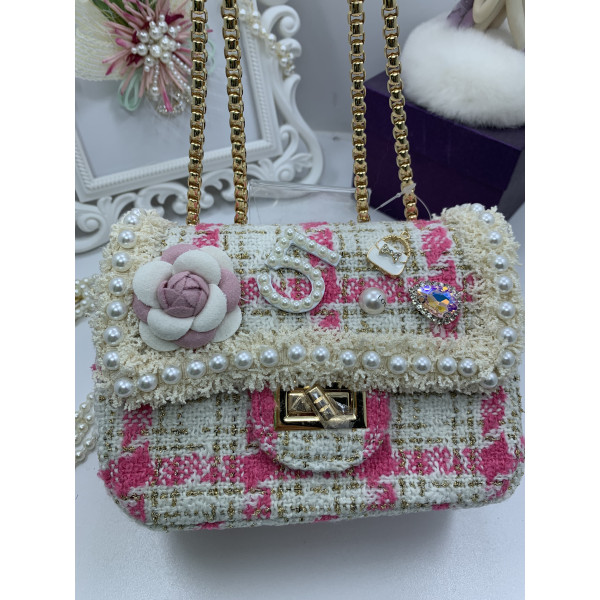Дамска чантичка в розово със симпатична декорация ZSB-S-23