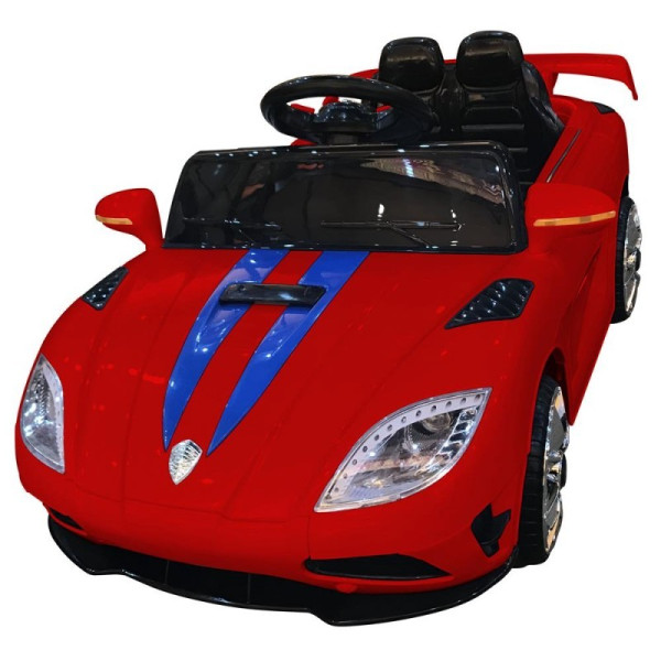 Детска кола с акумулаторна батерия спортен модел в наситен син цвят