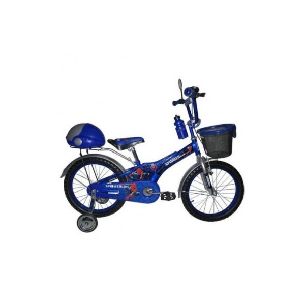 Детски велосипед с кош и помощни колела Spiderman  с 16'' цолови гуми 1