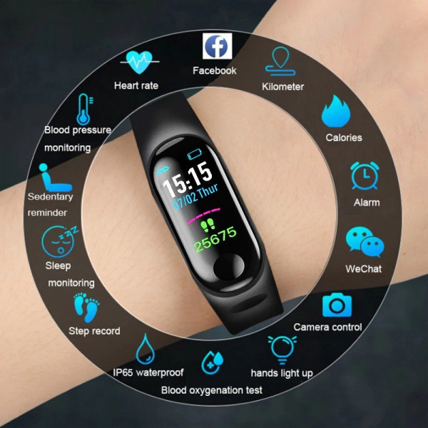 M5 умен часовник фитнес брояч на стъпки  Bluetooth и други функции SMW41
