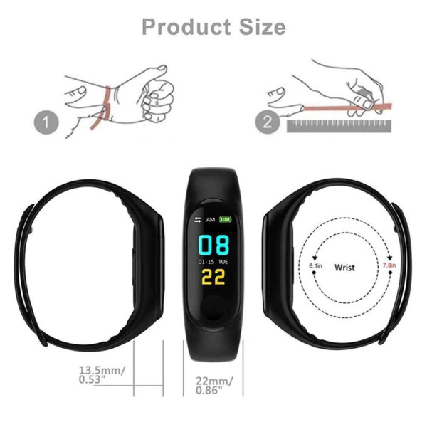 M5 умен часовник фитнес брояч на стъпки  Bluetooth и други функции SMW41 3