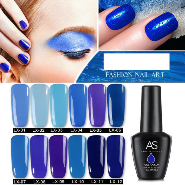 Гел лак за нокти AS Anothersexy, колекция “Art blue” в 12 нюанса на синьото ZJY23 1