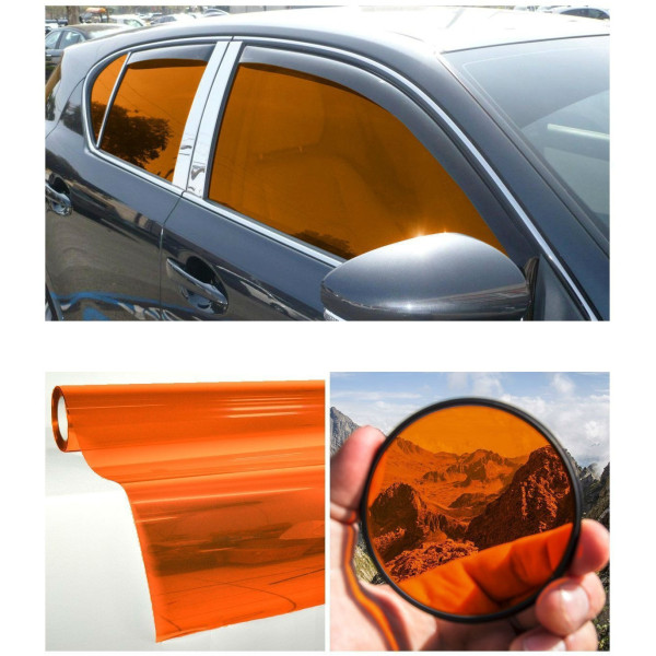 Фолио - Оранжев Гланц 152 см, за стъкла и фарове 2
