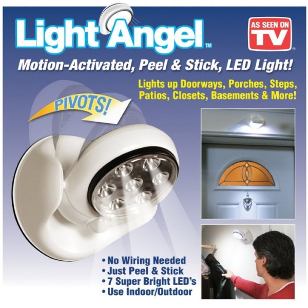LED лампа с датчик за движение и 360-градусов въртящ ,  Light angel R LED7