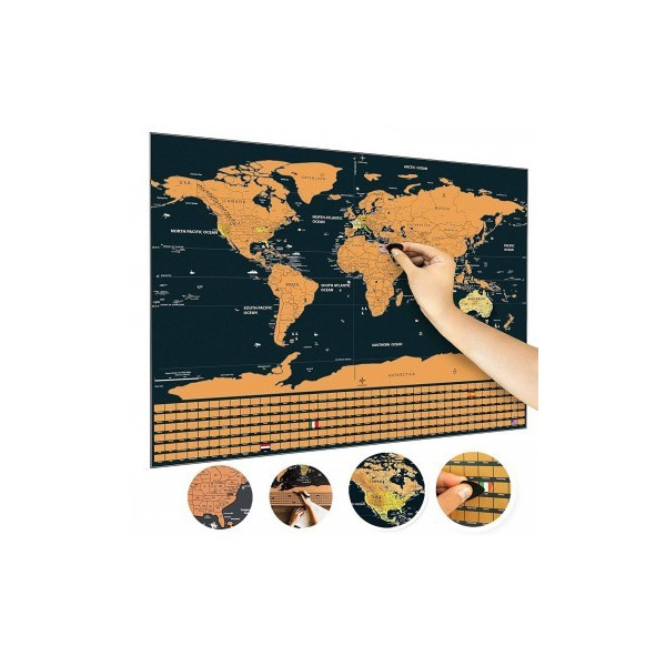 Скреч карта изобразяваща света Deluxe издание