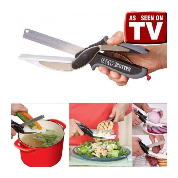 Ножица 2 в 1 за зеленчуци и месо Clever Cutter + дъска TV261