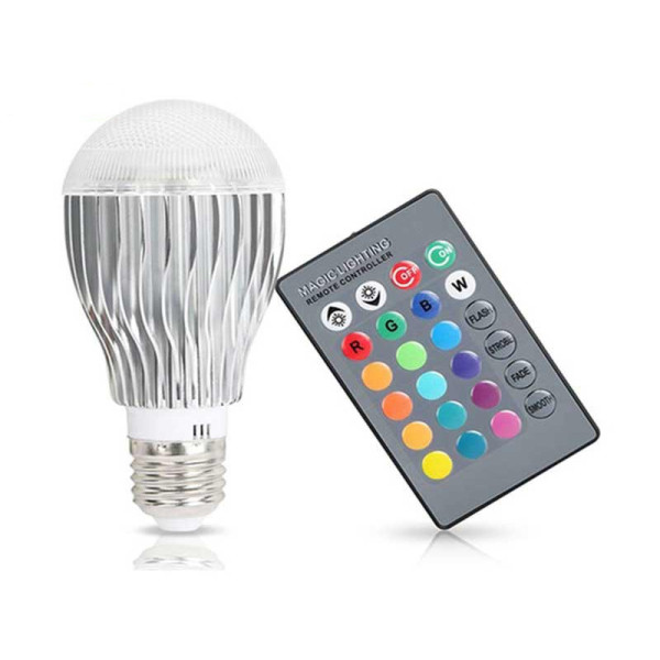 LED лампа с дистанционно управление - цветна 3