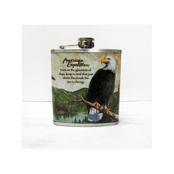 Метална сувенирна манерка за алкохол с орел American expedition 1
