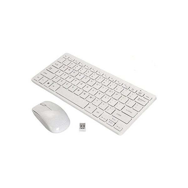 Мини клавиатура и мишка в бял цвят 2.4G 2