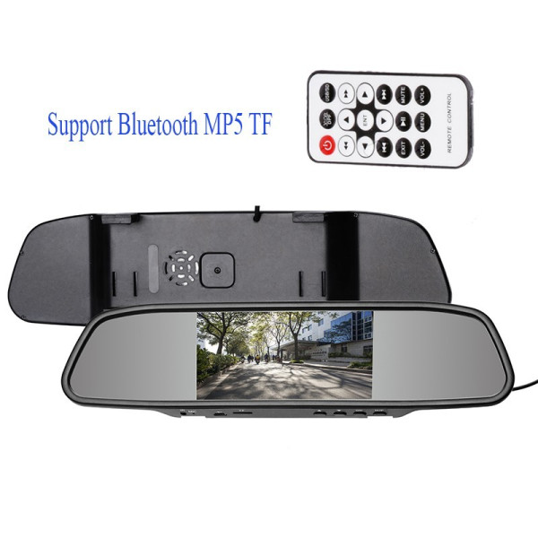 Bluetooth MP5 TF 4.3" TFT LCD Color Screen монитор за огледало на кола PK MIR-B