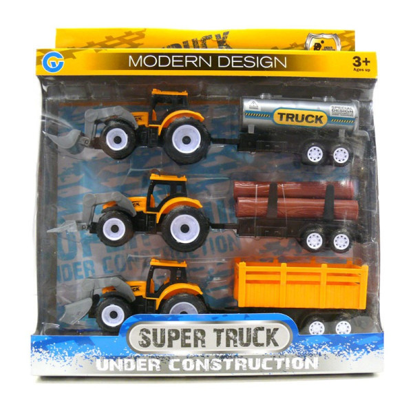 Комплект от 3 трактора с ремаркета Super truck 1