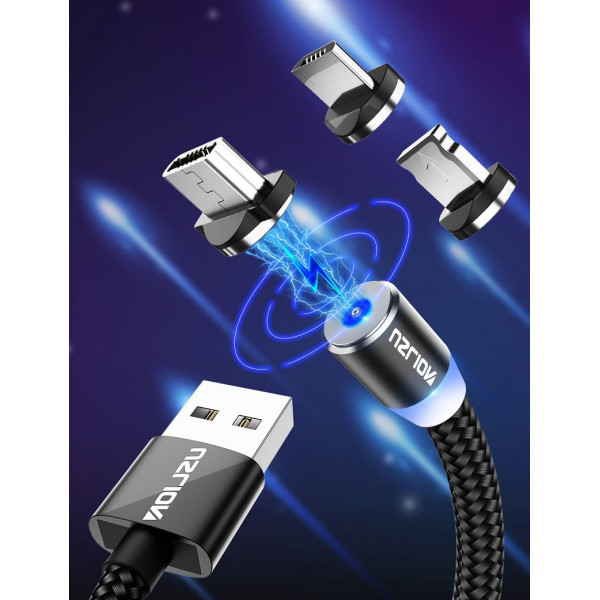 Магнитен кабел Uslion 3 в 1 за зареждане на телефони - micro USB CA2
